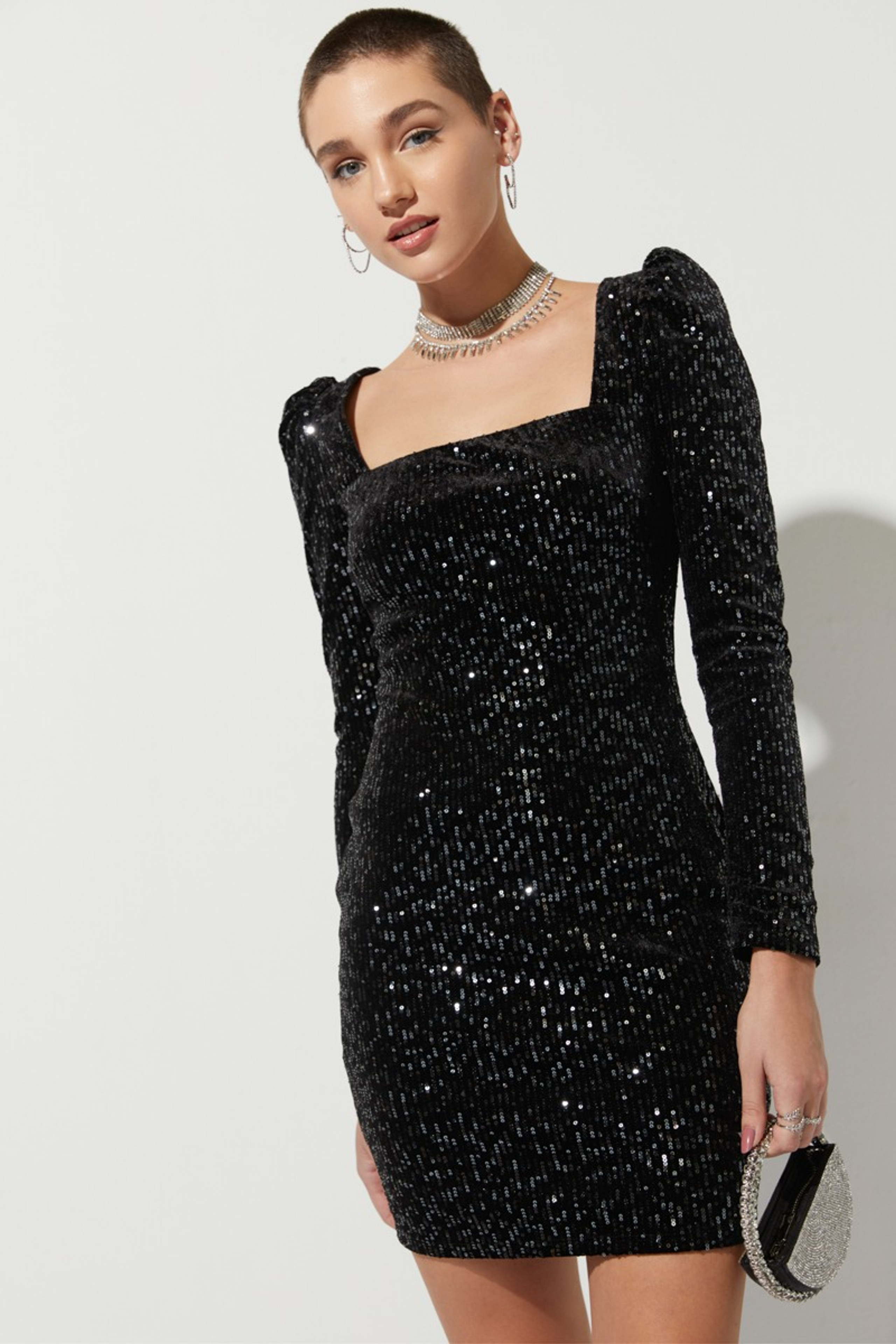 Ana Sequin Velvet Mini Dress | Francesca's