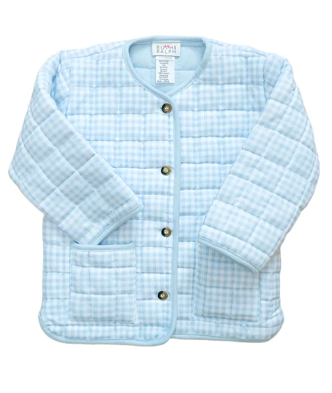 Ruth and Ralph Blue Gingham Quilted Jacket | JoJo Mommy