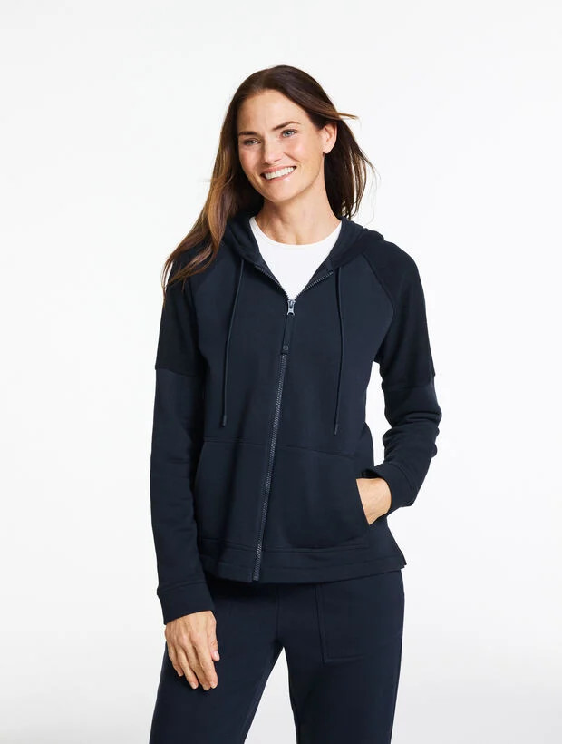 Cozy French Terry Hooded Jacket | Talbots