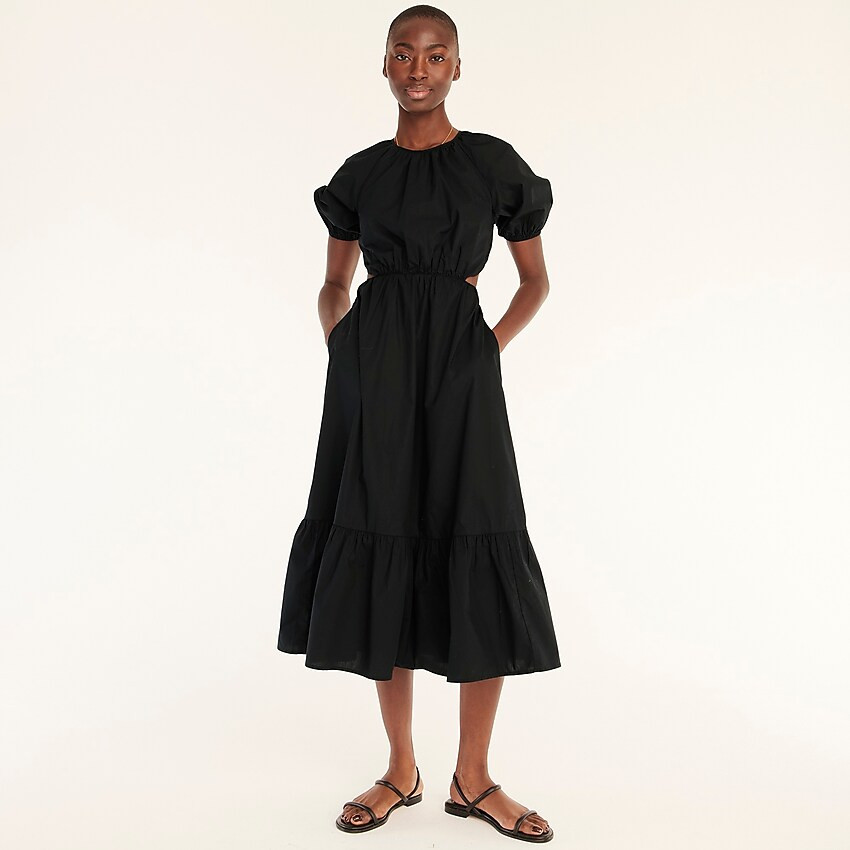 Side-cutout cotton poplin dress | J. Crew US