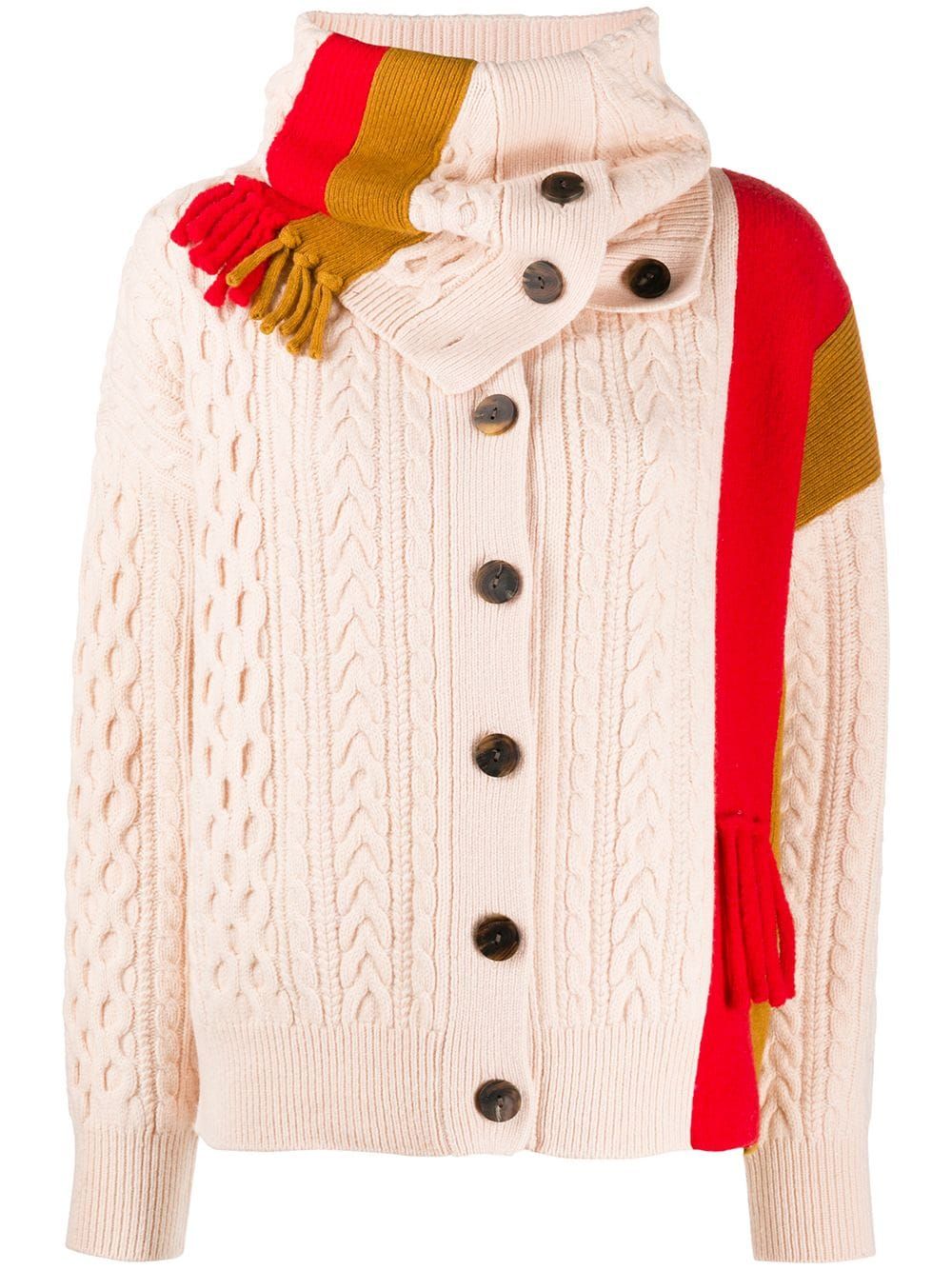 panelled cable-knit cardigan | Farfetch (US)