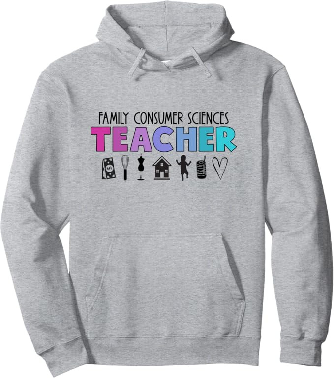 Family Consumer Sciences Teacher Pink Purple Blue Pullover Hoodie | Amazon (US)