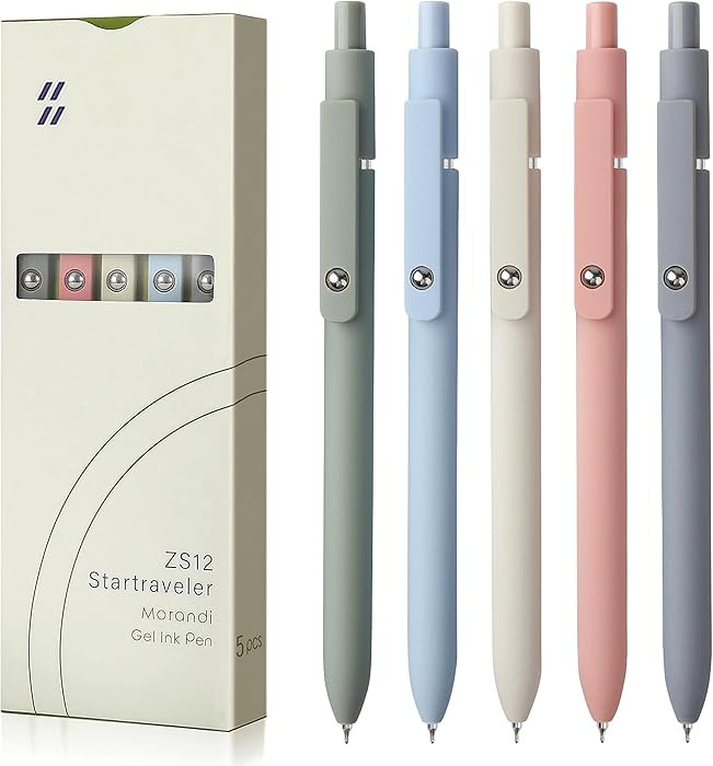 FIOVER 5pcs Gel Pens Quick Dry Ink Pens Fine Point Premium Retractable Rolling Ball Gel Pens Blac... | Amazon (US)