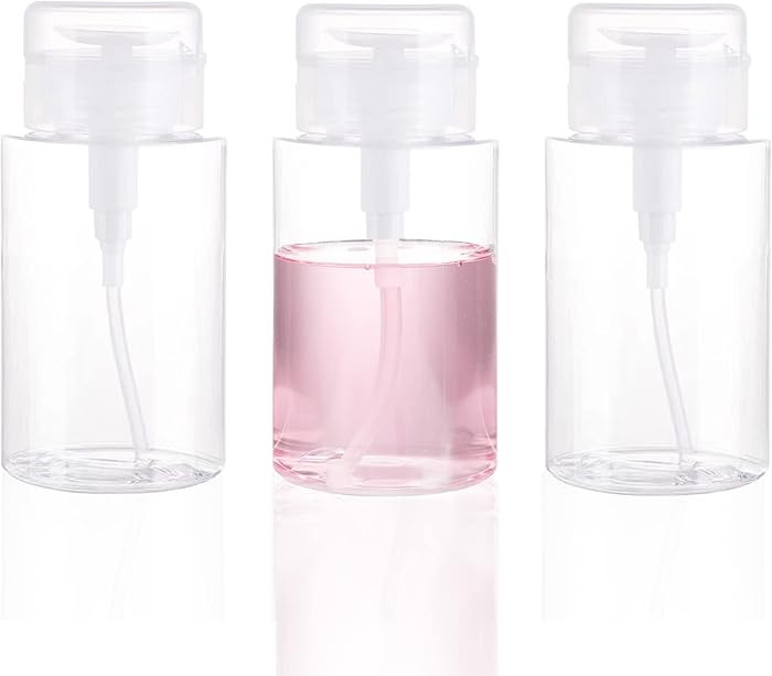 3 Pack Push Down Pump Dispenser Empty Push Top Bottles Containers for Nail Polish Makeup Remover ... | Amazon (US)
