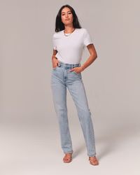 Women's Ultra High Rise 90s Straight Jean | Women's Bottoms | Abercrombie.com | Abercrombie & Fitch (US)