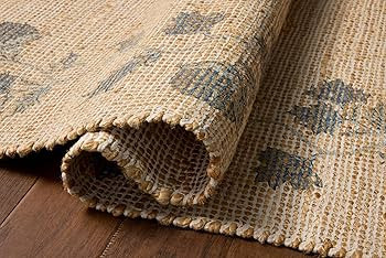 Loloi Chris Loves Julia Rue Collection RUE-05 Natural/Denim 8'-6" x 11'-6" Area Rug Jute Neutral ... | Amazon (US)