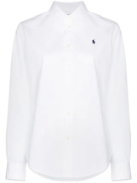 Polo Ralph Lauren Embroidered Logo Buttoned Shirt - Farfetch | Farfetch Global