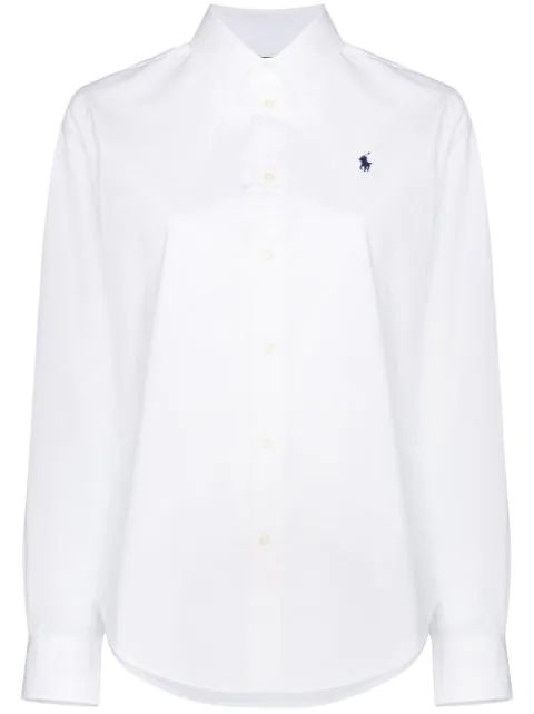 Polo Ralph Lauren Embroidered Logo Buttoned Shirt - Farfetch | Farfetch Global
