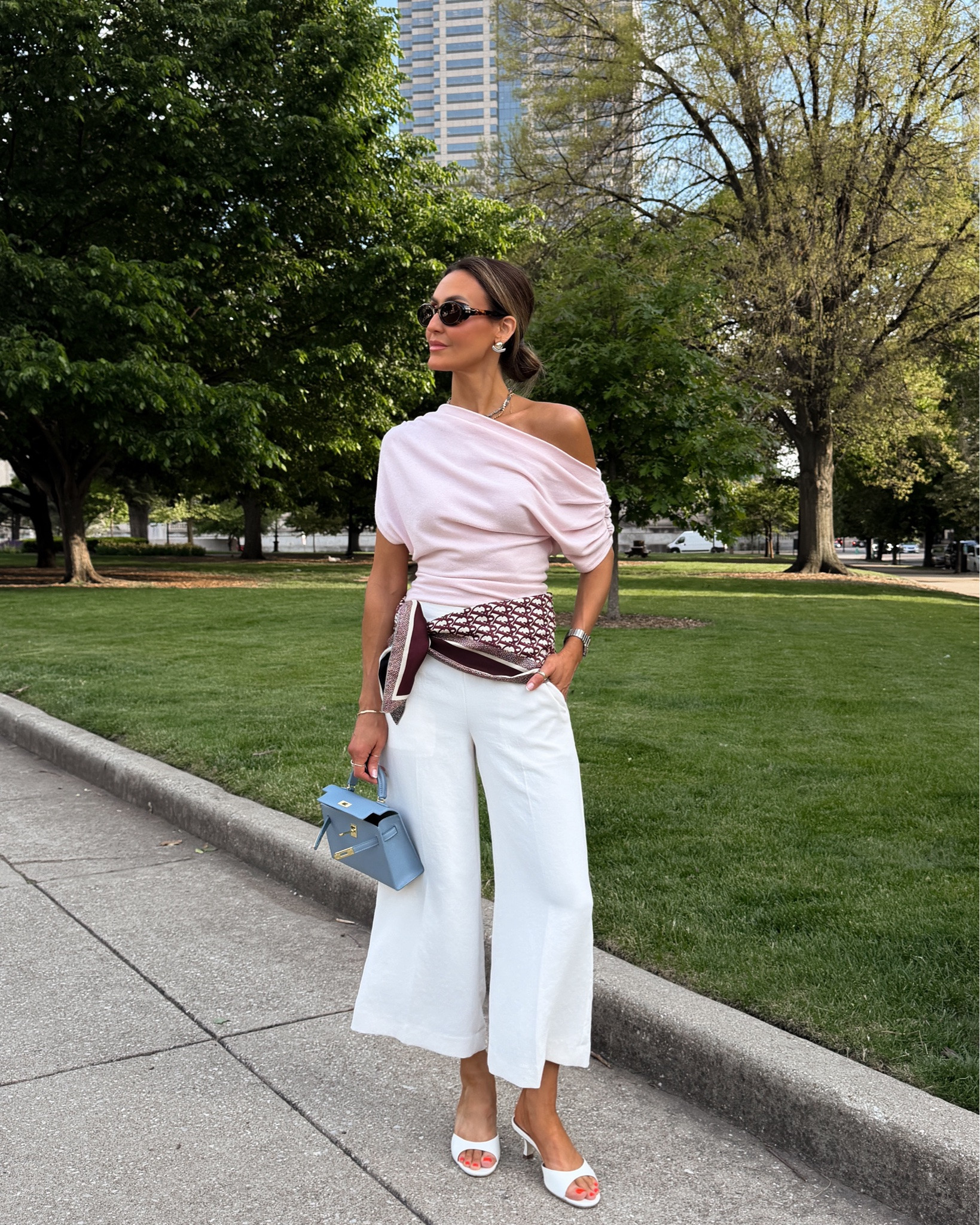 How I’d wear my cropped pants if I were going to a summer euro destination like Positano! Pants size 2 - too small (fits tts) I linked a similar bag and scarf!

#LTKootd #LTKOver40 #LTKSeasonal