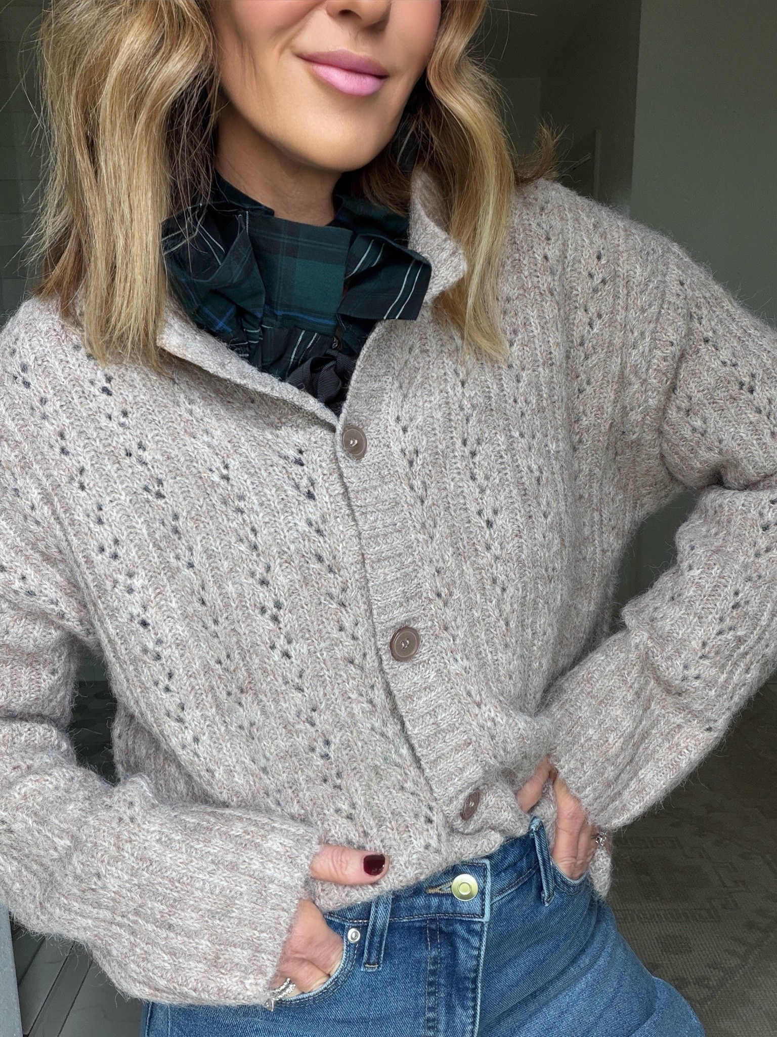 Small top and small oversized cardigan