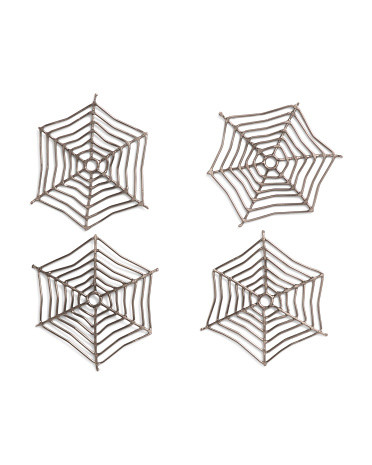 4pk Spider Web Metal Coasters | TJ Maxx