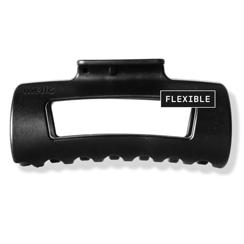 Mello Medium Hair Clip - Flexible Comfort Hair Claw for Women, Strong Hold for Thick & Thin Hair Styling, Durable Material, Matte Non-Slip Finish, Made in Korea, Patent Pending (Black, Medium) | Amazon (US)