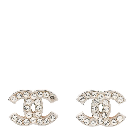 Crystal CC Earrings Silver | FASHIONPHILE (US)