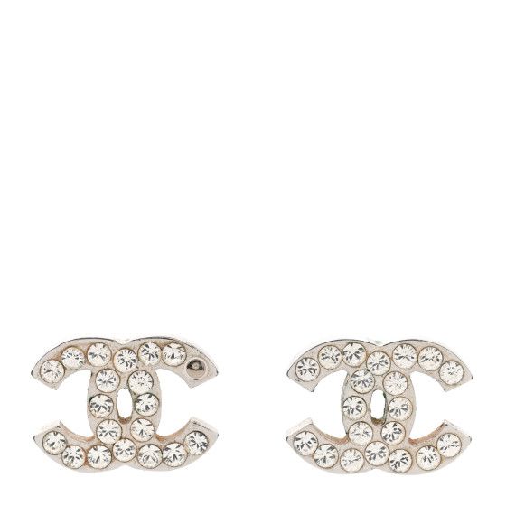 Crystal CC Earrings Silver | FASHIONPHILE (US)