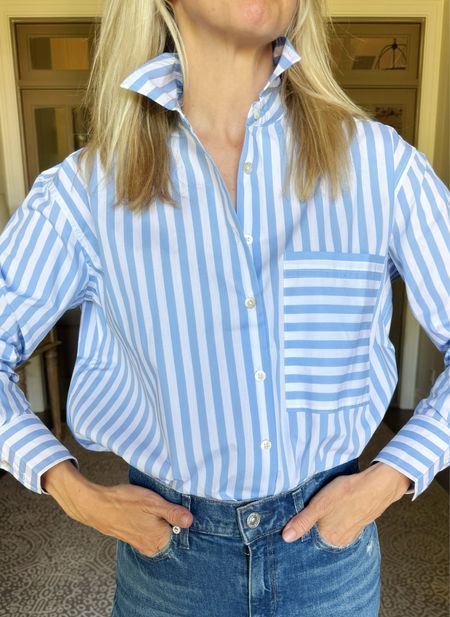 We tried the button downs from AYR (they were one of Oprah’s favorite things). We were curious if they were really THAT great. And guess what- they are! Quality cut (sleeves not too long and good for rolling), well made, classic patterns and will last. Worth the $$! These run tts. Gretchen in a small here. 

#LTKstyletip #LTKSeasonal #LTKover40