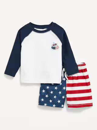Americana Rashguard Graphic Swim Top and Trunks for Baby | Old Navy (US)