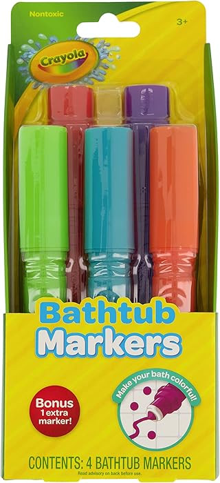 Crayola Taste Beauty Bathtub Markers, Washable Markers for Baths in Green, Red, Blue, Purple, and... | Amazon (US)