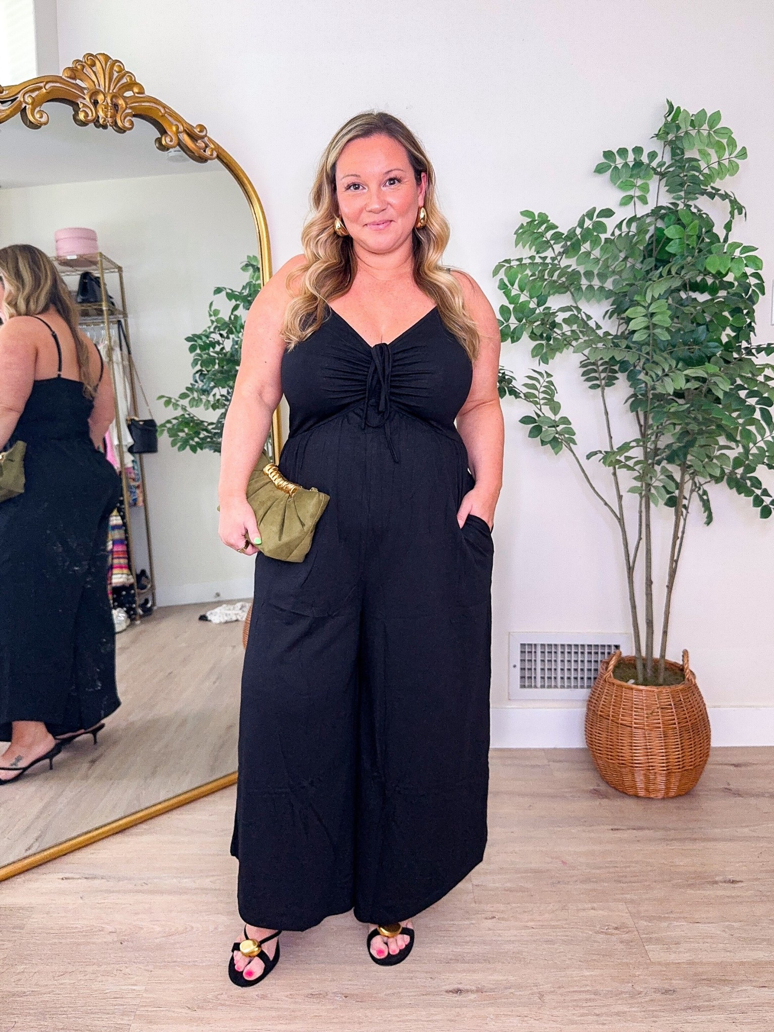 Amazon jumpsuit size LARGE 
Love the wide legs too! Super flowy and comfy! 

Petite style, Amazon fashion, Amazon finds, jumpsuit, travel style,  spring outfit, spring style, resort wear, vacation outfit, midsize fashion 

#LTKMidsize #LTKSeasonal #LTKPetite