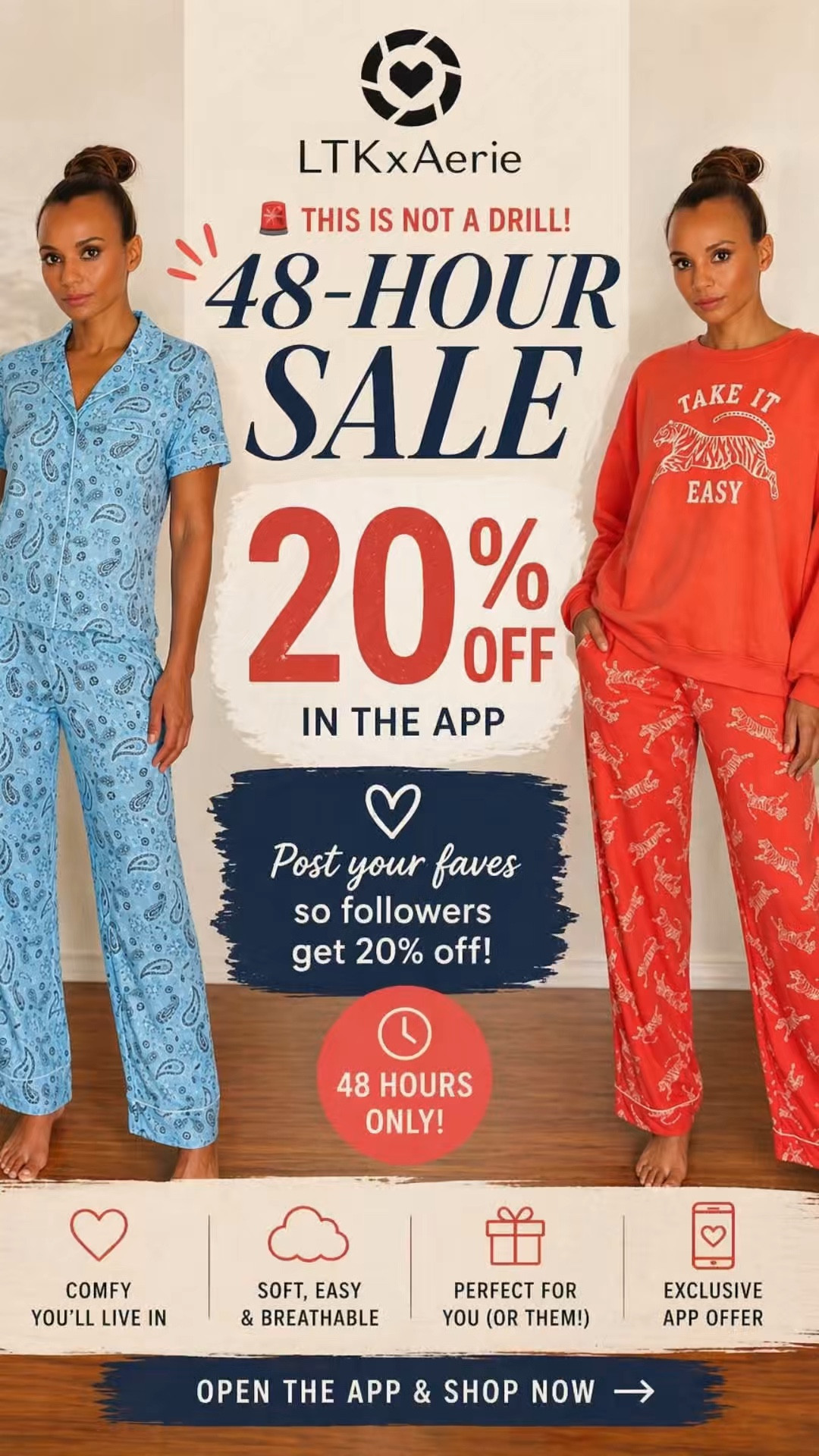 This is NOT a drill 🚨 LTK x Aerie just dropped a 48-hour sale and everything is THAT good 👀

Soft, comfy sets you’ll literally live in — and yes, you can get 20% OFF in the app when you shop through my LTK 🤍

Don’t wait… these always sell out fast 🔥

Follow me on LTK @MekStyle + shop before it’s gone!
@Aerie 
#LTKSale #LTKFinds #Aerie #ComfyStyle #Loungewear #LTKDeals #CozyFits #LTKUnder50 #MomStyle #LTKStyle

#LTKSaleAlert #LTKxAerie #LTKootd