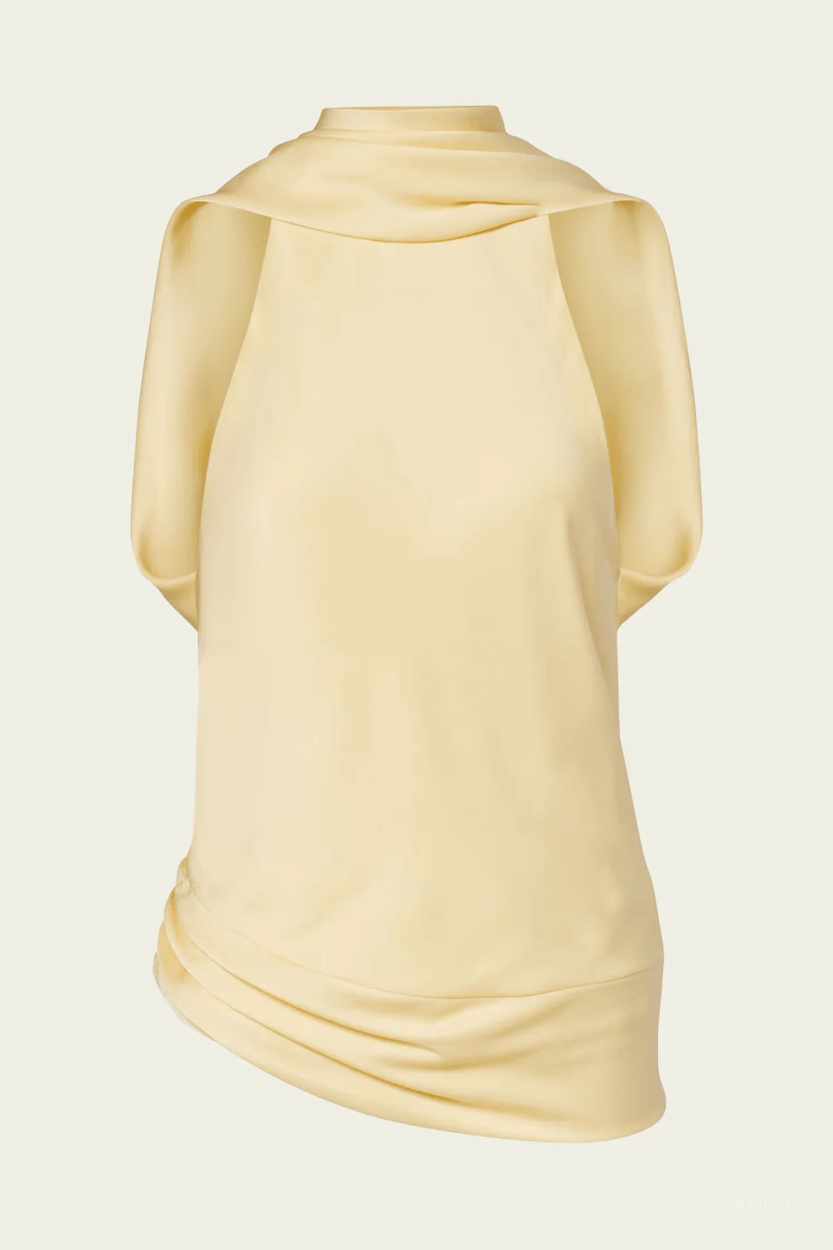 Samira Satin Cape Top in Butter Cream - Yellow 4 US | Shop Olivia