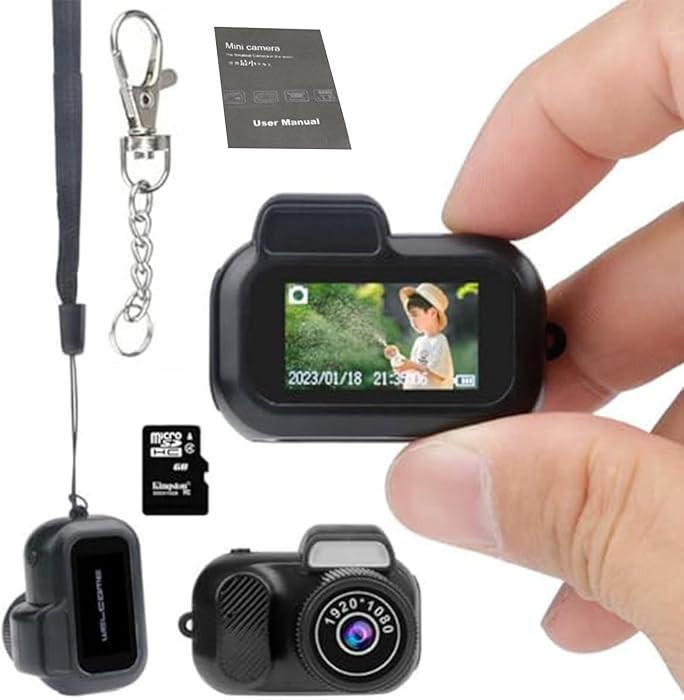 Keychain Camera, World's Smallest 1080P HD Mini Camera, Retro Portable Mini, 100 Mins Battery Lif... | Amazon (US)