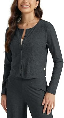ODODOS Women's Cardigan - Ultra Soft Stratum Tech Performance Long Sleeve Crop UPF 50+ Button Dow... | Amazon (US)