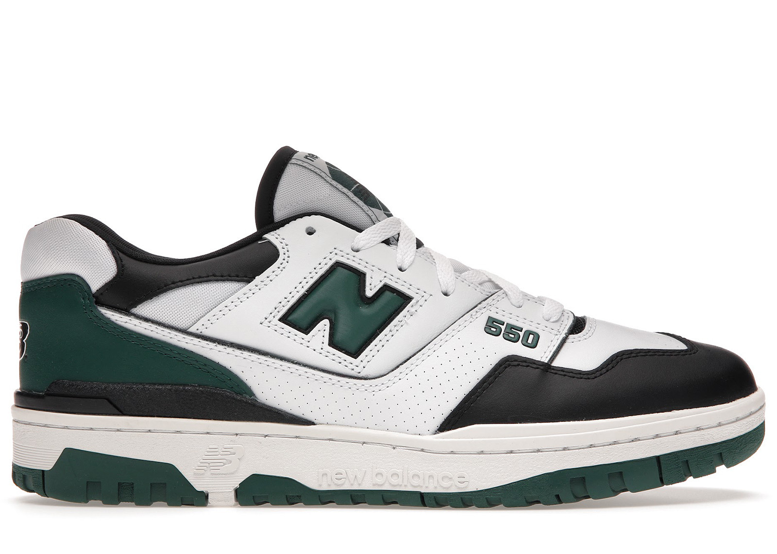 Men's New Balance 550 Black Sneakers in White/Green | StockX