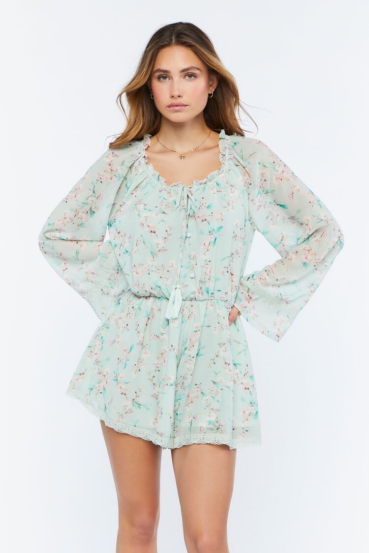 Chiffon Floral Print Romper | Forever 21 (US)