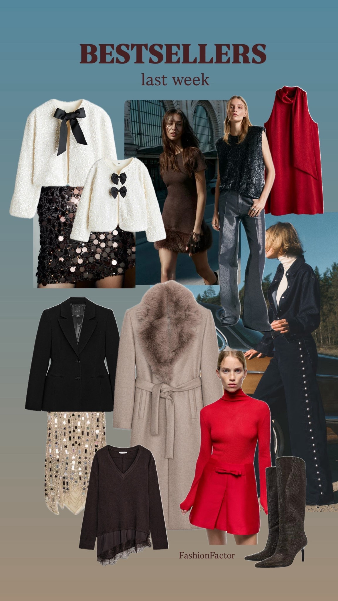 Bestsellers last week - most loved by you! Save this post so you can shop back laters❤️ Sequin matchin jackets for you and your mini, coat with removable fur collar, sequin mini & midi skirt, cashmere blend turtleneck sweater, bow detail mini skirt, h&m new in, zara new in, shimmery jeans, sweater with lace finish, jeans, red mini dress with scarf collar, partywear, christmas outfit, work party outfit, elevated casuals, holiday style, must have coat for parties, hourglass blazer

#LTKSeasonal #LTKHoliday #LTKGiftGuide