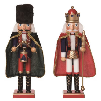 Transpac Wood Fancy Nutcracker Set of 2 Decorative Nutcrackers for Christmas Multicolor Tabletop Decor Indoor Use | Target