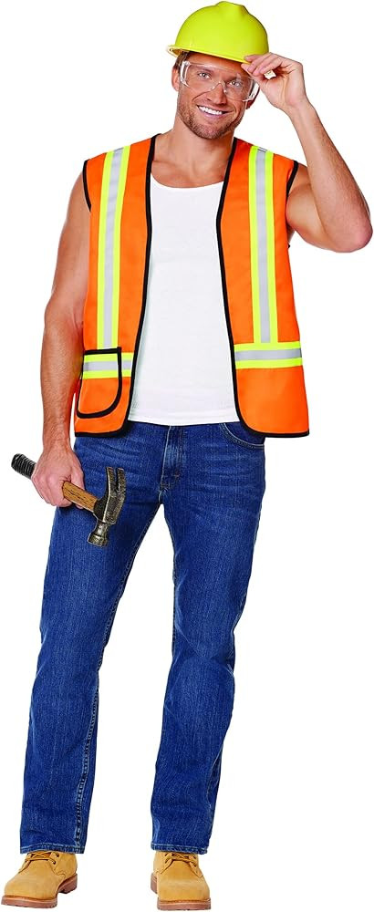 Spirit Halloween Adult Construction Worker Costume Kit | Easy Halloween Costume | Builder Outfit ... | Amazon (US)