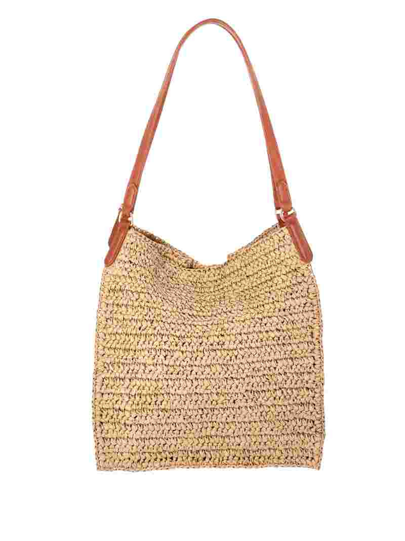 Time and Tru Women's Packable Straw Tote, Natural | Walmart (US)