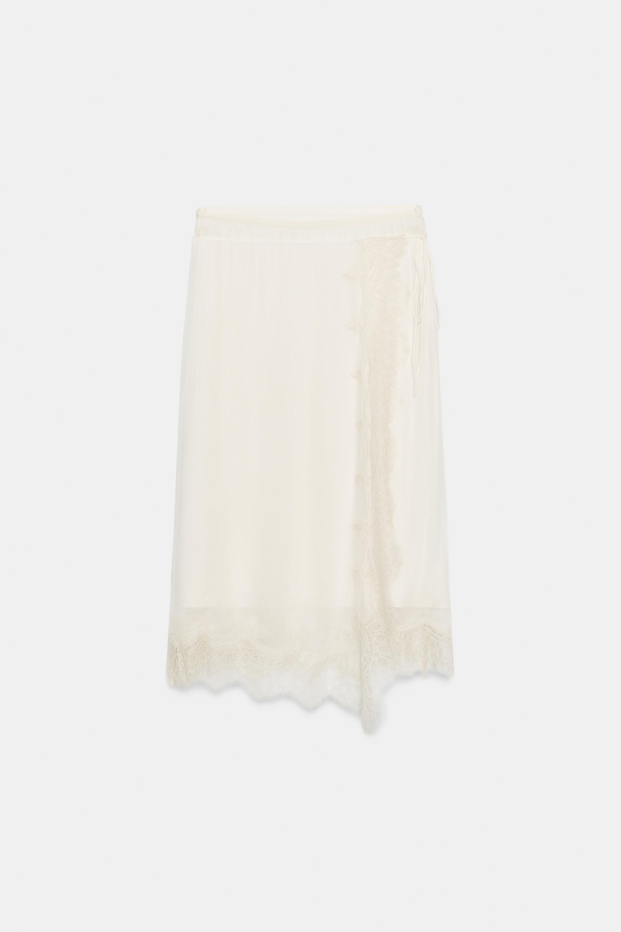 ZW COLLECTION LACE PAREO SKIRT | Zara UK