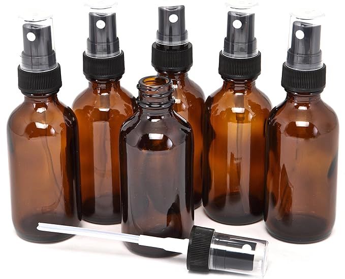 Amazon.com: Vivaplex, 6, Amber, 2 oz Glass Bottles, with Black Fine Mist Sprayers : Industrial & ... | Amazon (US)