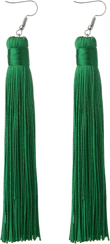 MELUOGE Women's Knotted Tassel Long Earrings 4.7" | Amazon (US)