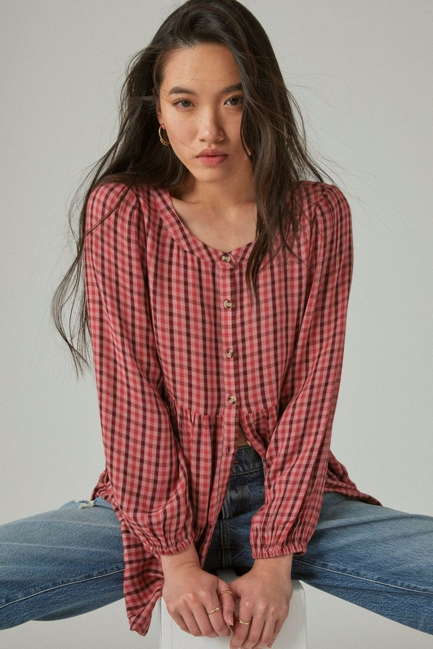 PLAID TIERED TUNIC | Lucky Brand