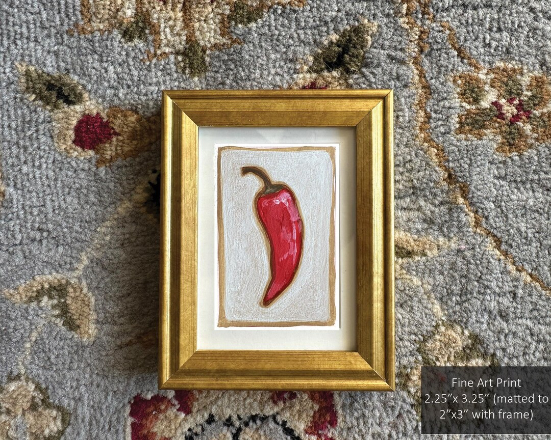 Chili Pepper Art Print: Spicy Food Painting, Miniature Framed Art - Etsy | Etsy (US)