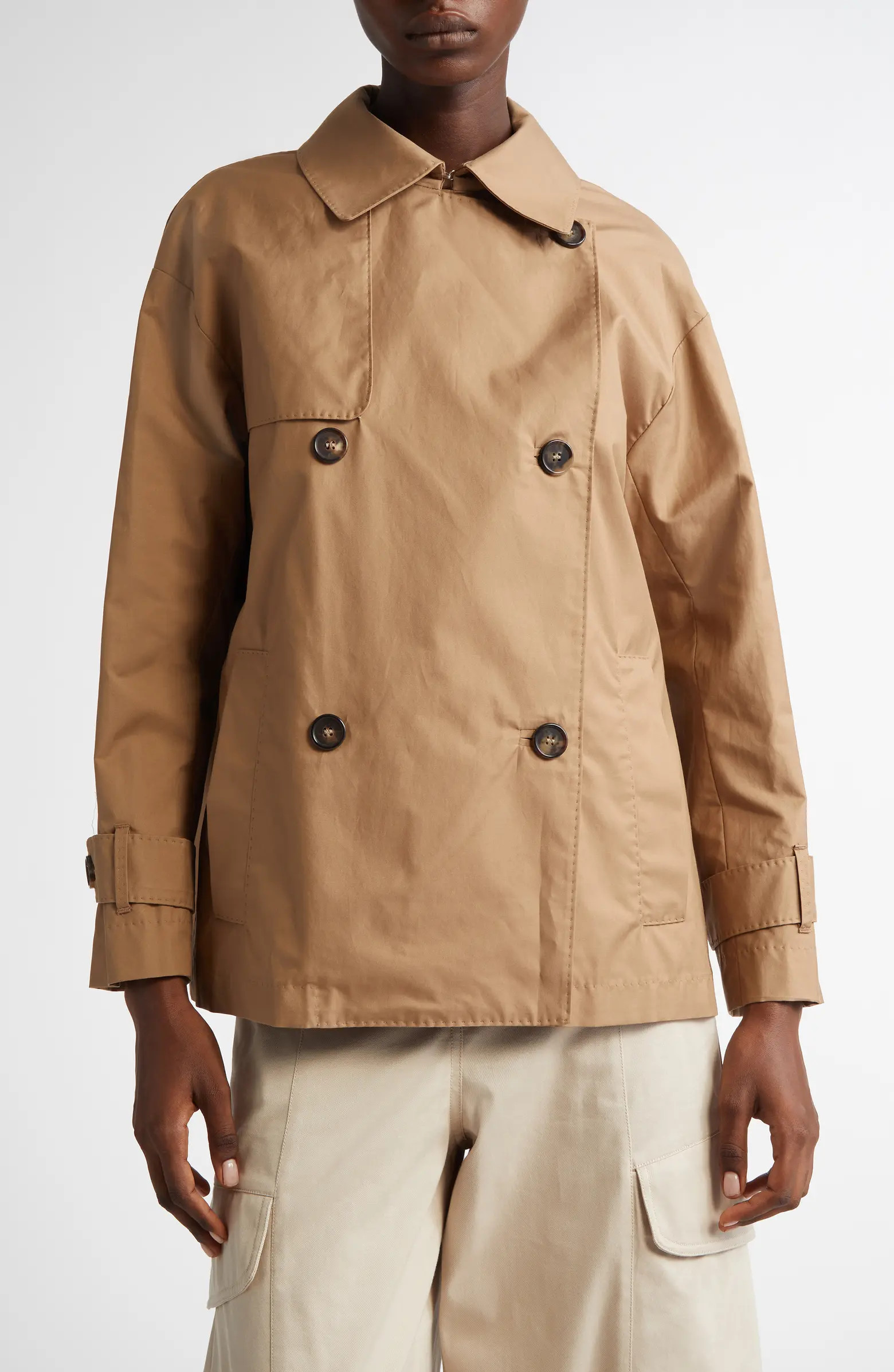 Max Mara Zeno Water Repellent Short Trench Coat | Nordstrom | Nordstrom
