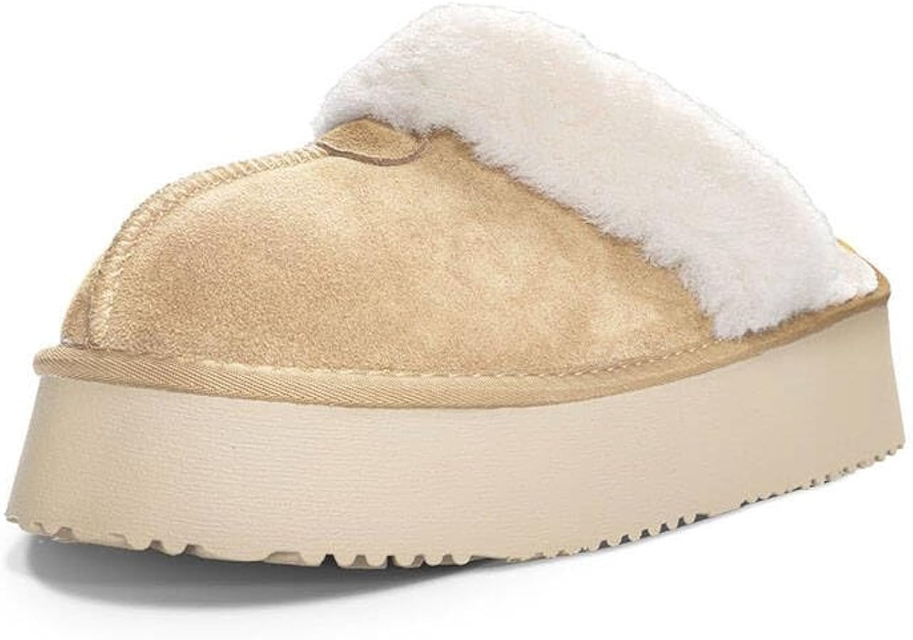 Platform Slippers for Women Warm Shearling Linings Women's Shoe House Slippers Comfortable & Ligh... | Amazon (US)