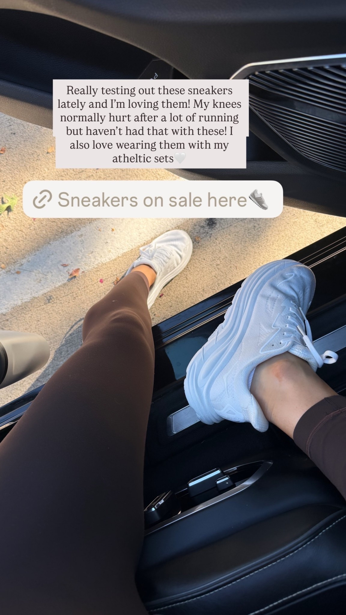 Hoka running shoes currently on sale👟

Really testing out these sneakers lately and I’m loving them! My knees normally hurt after a lot of running but haven’t had that with these! I also love wearing them with my atheltic sets🤍