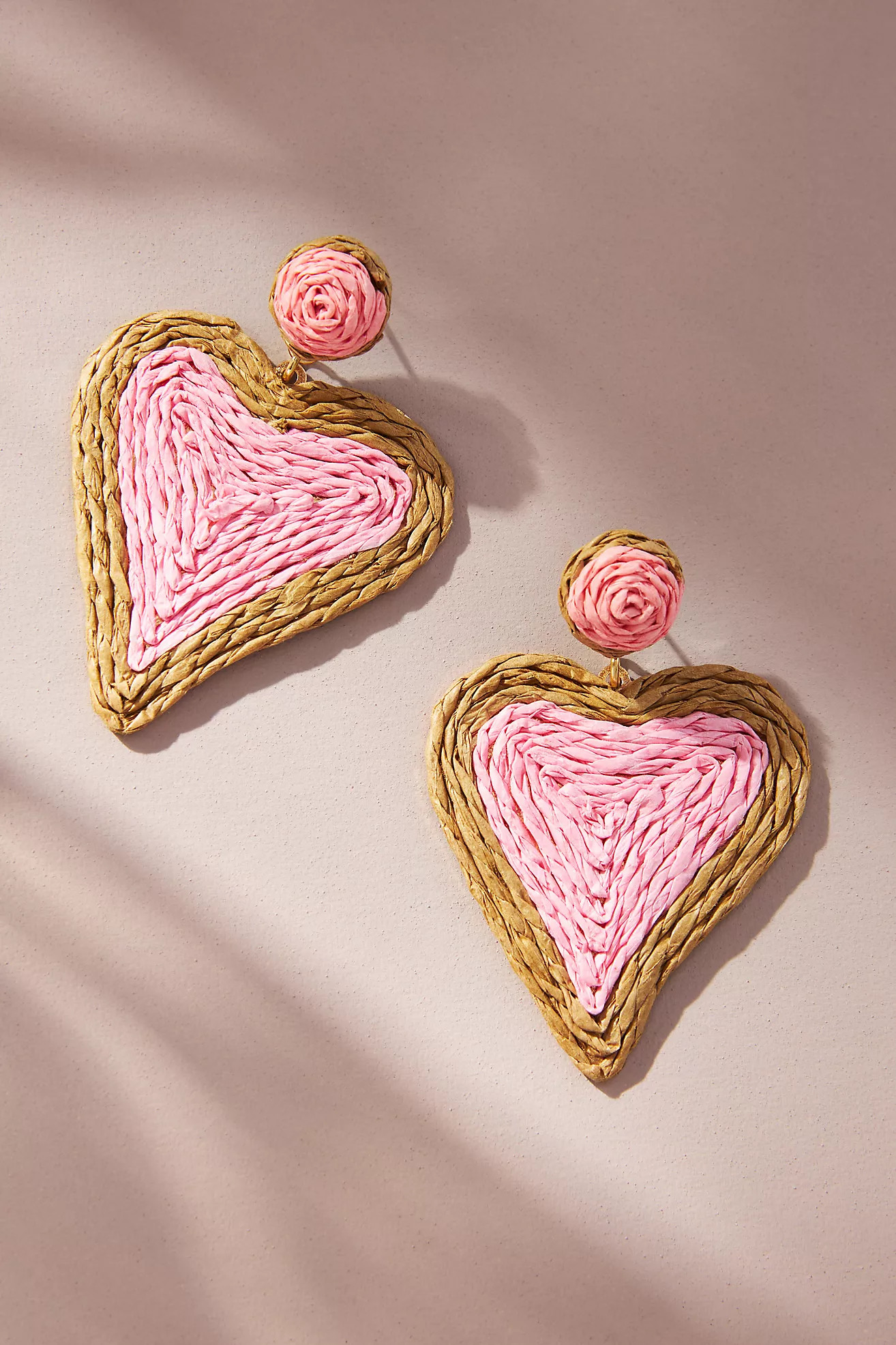 Raffia Heart Earrings | Anthropologie (US)