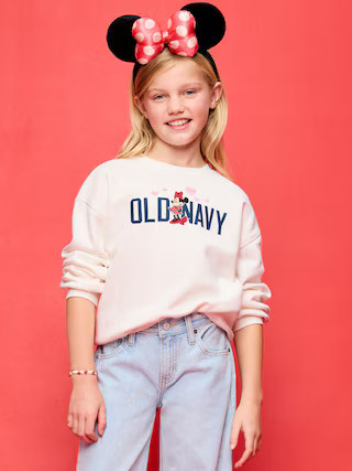 Old Navy x Disney Oversized Minnie Logo-Graphic Tunic Sweatshirt for Girls | Old Navy (US)