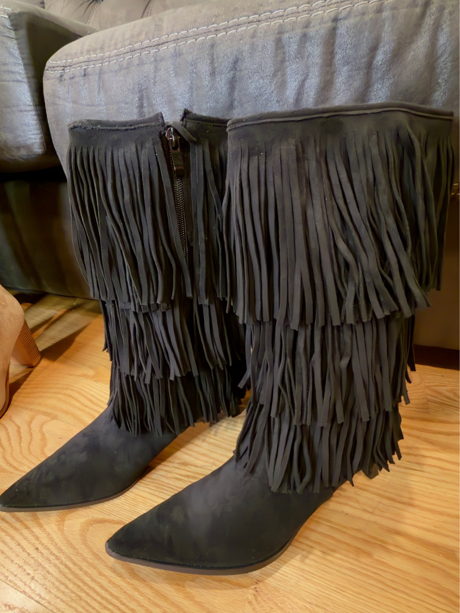 Black suede fringe boots from Amazon

#LTKootd #LTKSeasonal