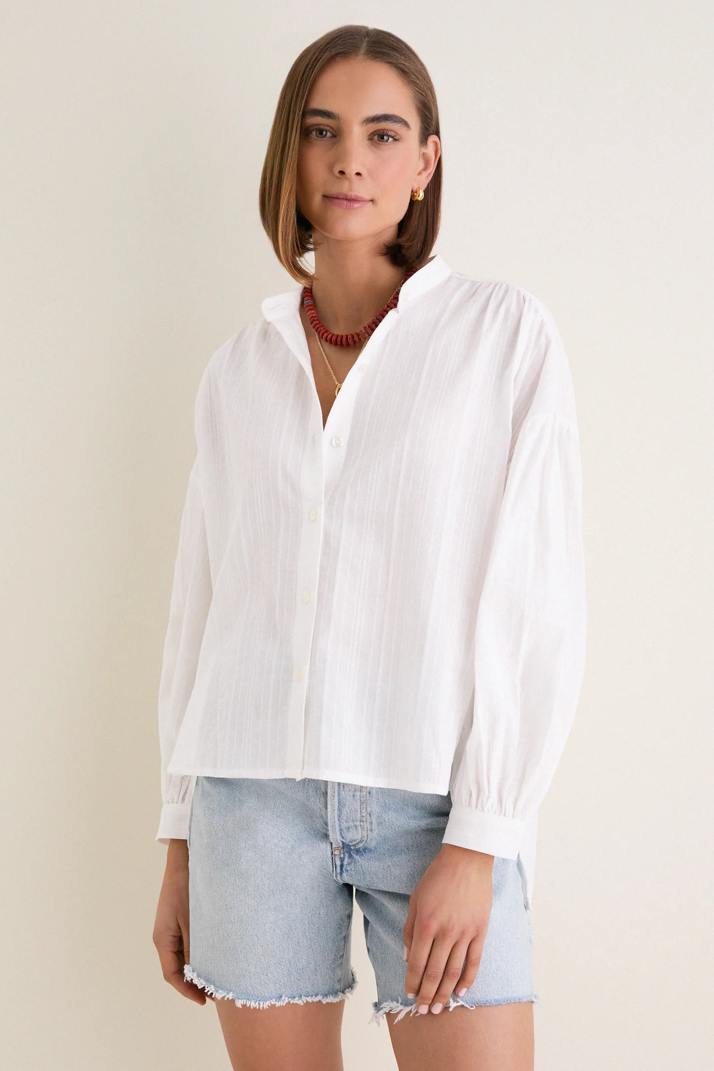 White Shadow Stripe Juliette Button Down | Tuckernuck (US)