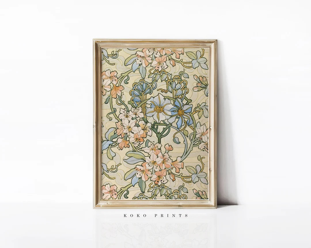 Vintage Tapestry Wall Art Digital Printable Wall Art Decor - Etsy | Etsy (US)