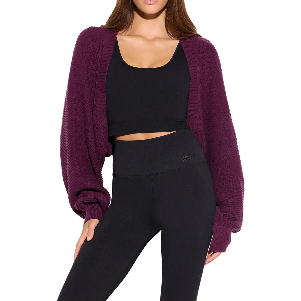 Spiritual Gangster Vera Studio Cotton Shrug in Dark Dahlia at Nordstrom, Size X-Small | Nordstrom