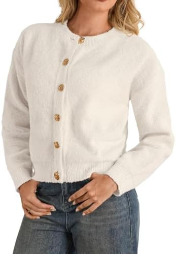 Chunky Knit Cardigan,Button Sweater Jacket for Women,Fall Trendy Cozy Cardigans | Amazon (US)