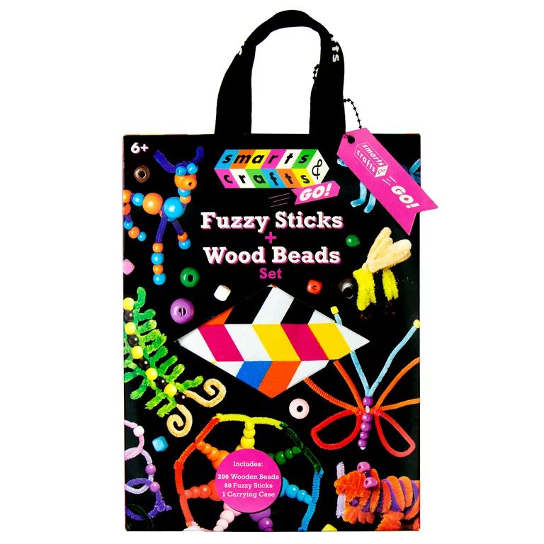 Smarts & Crafts Fuzzy Sticks and Wood Beads Craft Kit (241 Pieces) | Walmart (US)