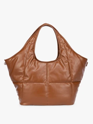 Luka Everything Laptop Tote Bag in Vegan Leather- HONEY BROWN | CALPAK