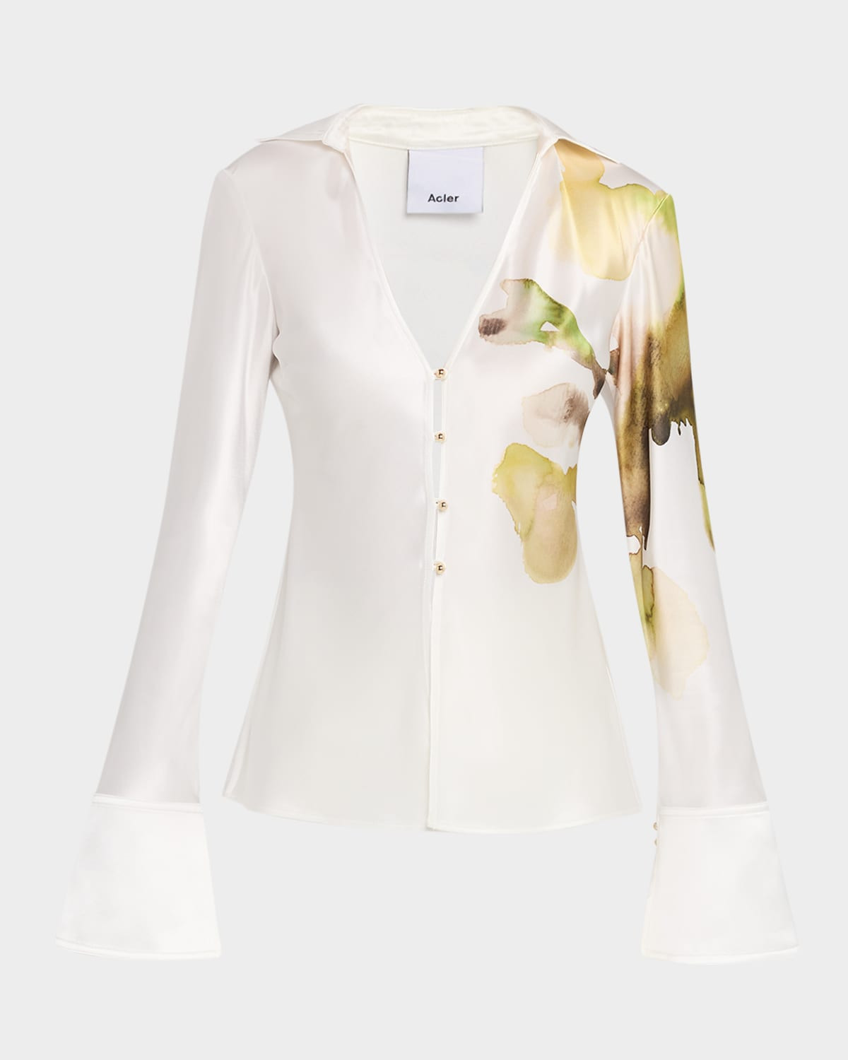 Spunhill Long-Sleeve Satin Shirt | Neiman Marcus